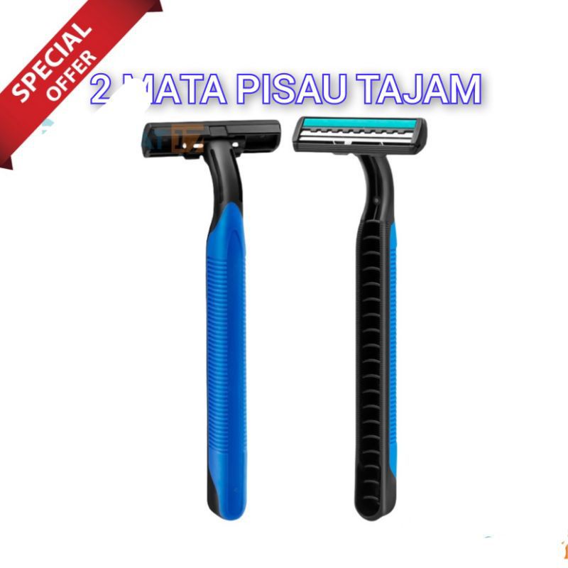 ALAT CUKUR KUMIS CUKURAN JENGGOT 2 MATA PISAU SILET CUKUR KUMIS