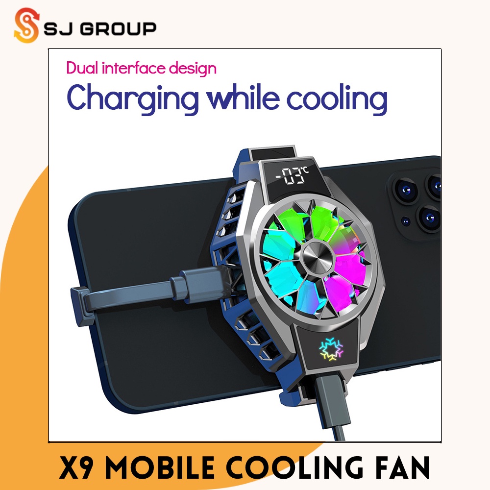 X9 Mobile Cooling Funcooler Radiator Fan Cooler Kipas Pendingin HP Cooling Fan Gaming PUBG MLBB