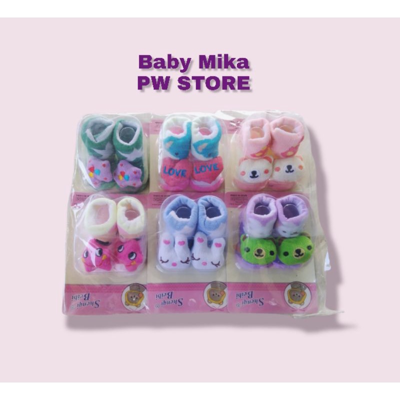 [6 PASANG] Kaos Kaki Bayi Boneka Lucu Korea/ Baby Mika/ Prewalker [BABY MIKA 1&amp;6 PSG]