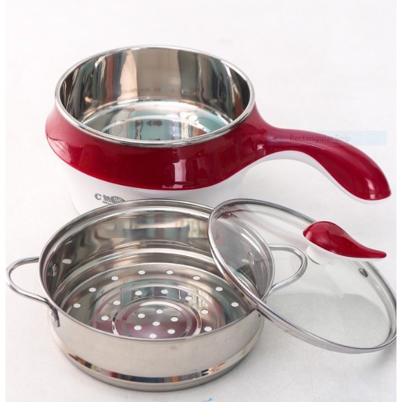 SHENAR PANCI LISTRIK ELEKTRIK FRY PAN SERBAGUNA FRYPAN HOTPOT / PANCI LISTRIK 1.2L KUKUSAN FREE KABEL/ COOKING POT WITH STEAMER - BISA COD