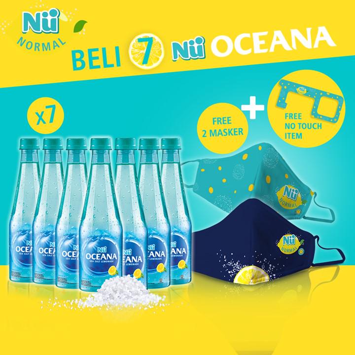 

Nu OCEANA Sea Salt Lemonade 460 ml x 7 Pcs Free Nu Normal Masker x 2 Pcs & NoTouch Hand Tool x 1 Pcs