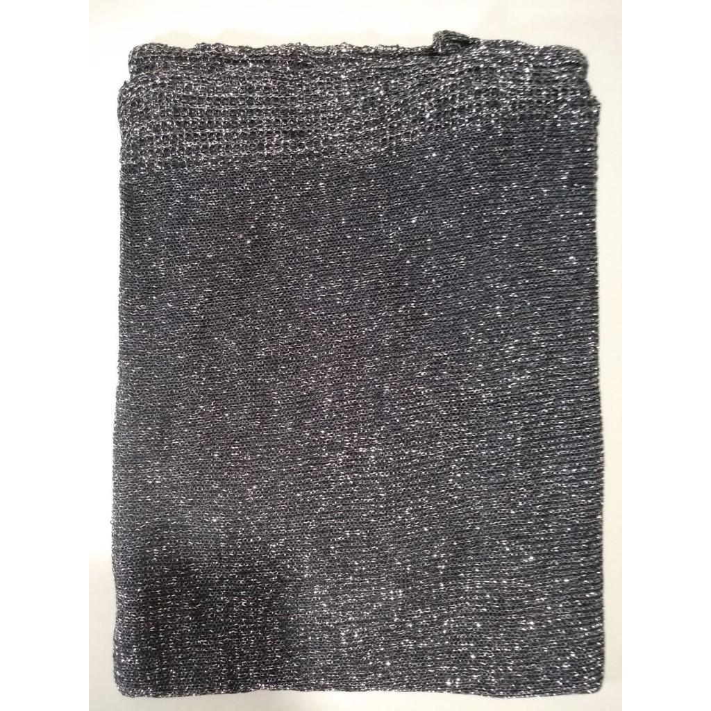 PASHMINA RAJUT GLITTER TERLARIS BAHAN BERKUALITAS HIJAB JILBAB PENGANTIN WISUDA WEDDING-HITAM