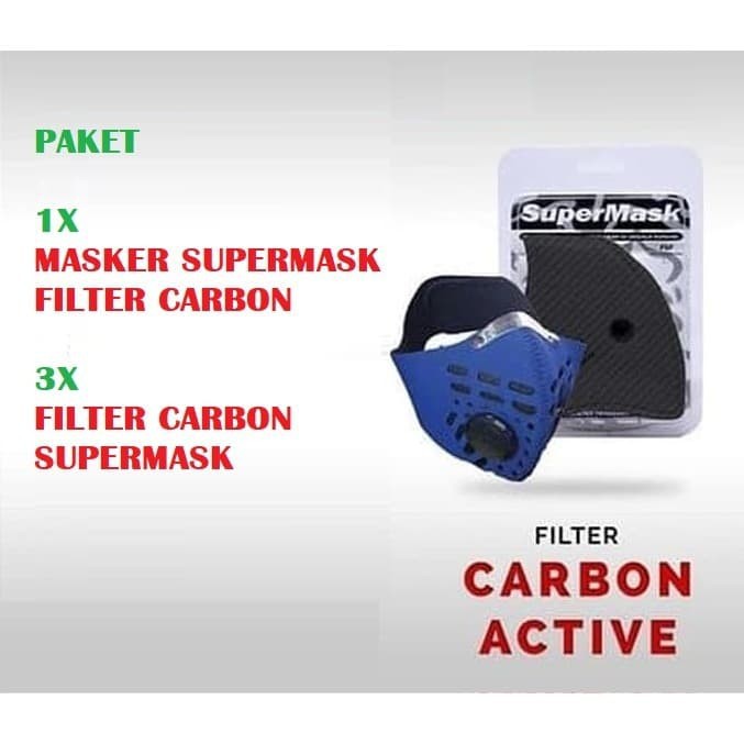 Paket Masker Motor Supermask SOS CFC + Refill Filter PUTIH CFC 3Pcs