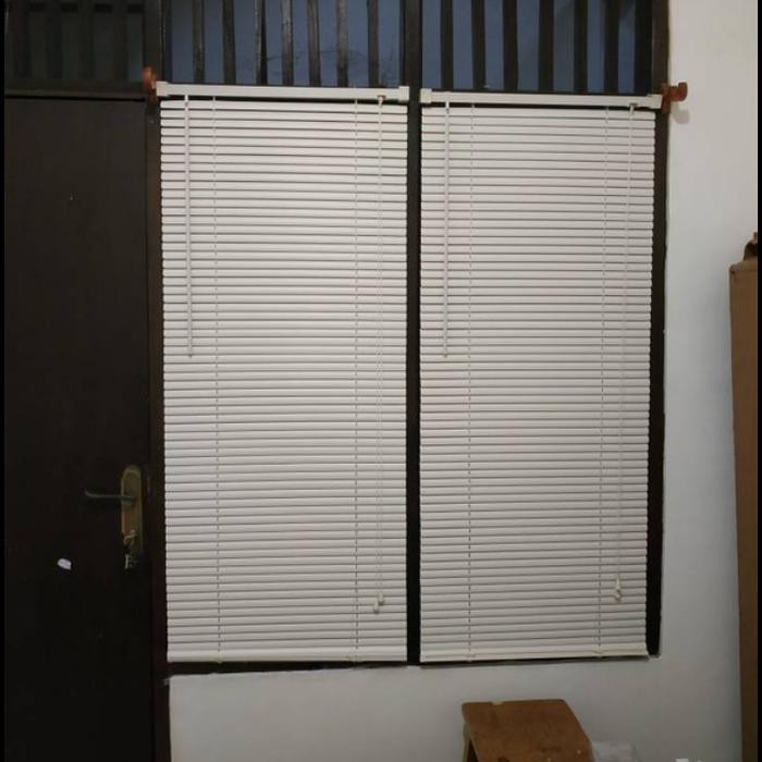 Terpupoler Kerai Plastik Tirai Jendela Gulung Roller Blind Horizontal Blind Krei - Putih 60X180Cm