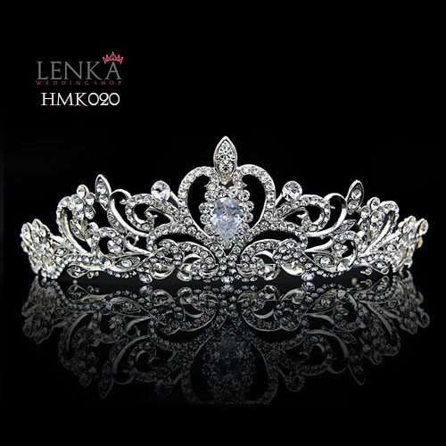 Aksesoris Royal Wedding Modern Paket Crown Kalung Anting Wedding Lenka - HMK020