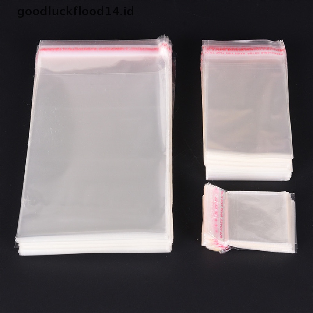 [OOID] 200PCS Clear Self Adhesive Seal Plastic Bags Candy Jewelry Packing Bags ID