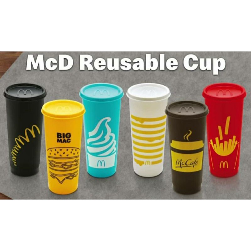Tumbler Reusable Cup McD McDonald Plastik
