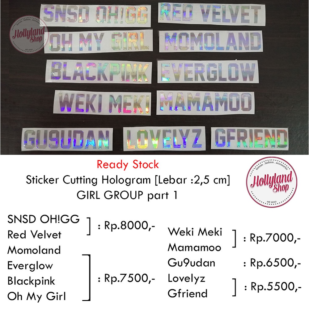

Sticker Cutting Hologram Girl Group - Red Velvet Everglow Lovelyz Mamamoo unofficial