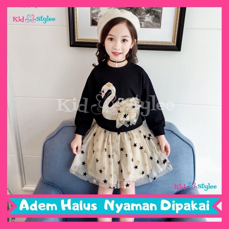 Setelan Anak Perempuan Import Baju Set Pakaian Stelan Rok Tutu Kaos Balita Cewek Cewe Premium Impor 