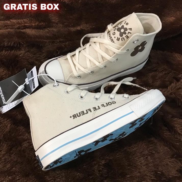 Rekomendasi (FREE PAPER BAG CONVERSE) SNEAKERS CONVERSE 70S HIGH GOLF LE FLEUR OFF WHITE BNIB