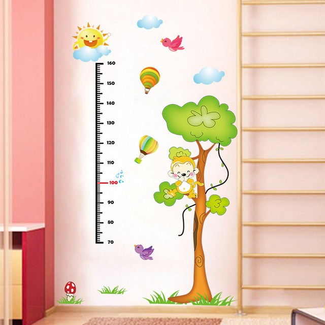 Reliza Wall Sticker Pengukur Tinggi Badan Pohon Animal Awan Grow Up Stiker Dinding LDR8201