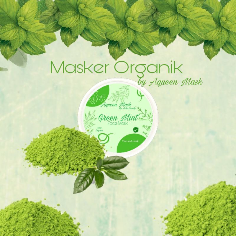 MASKER ORGANIK CLAY MASK/ MASKER JERAWAT GREENTEA MINT