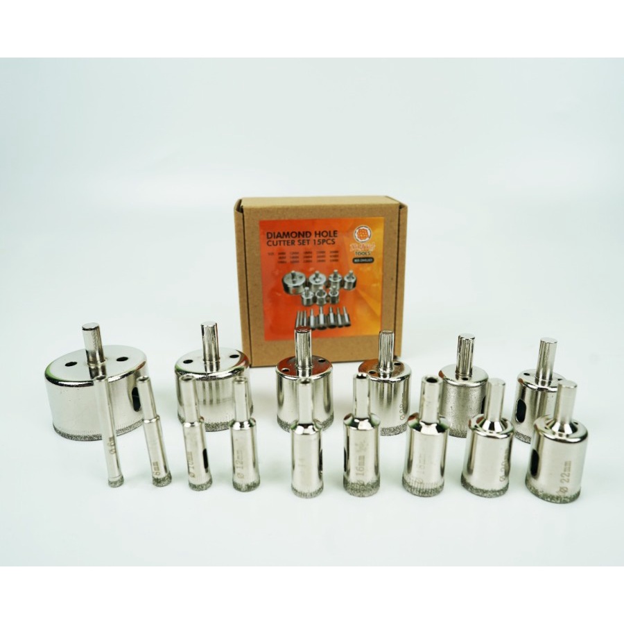Mata Bor Kaca Keramik - Diamond Hole saw Hss Hole Saw Set 15Pcs