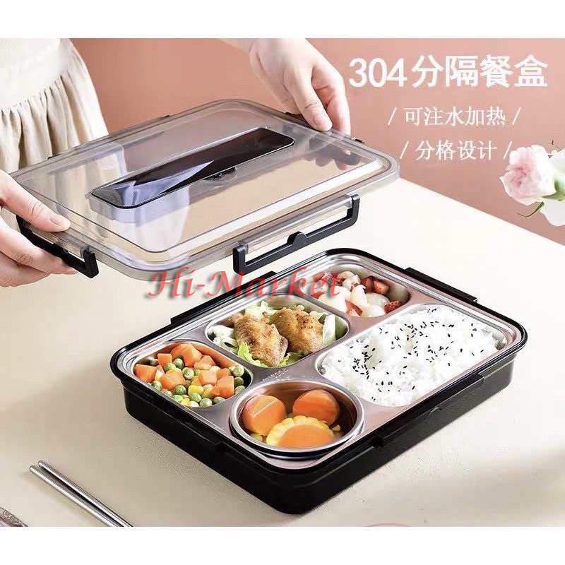 BEKAL MAKAN STAINLESS/TAHAN PANAS BENTO LUNCH BOX/ KOTAK MAKAN TERSEDIA 4SEKAT &amp; 5SEKAT DAN TAS BEKEL