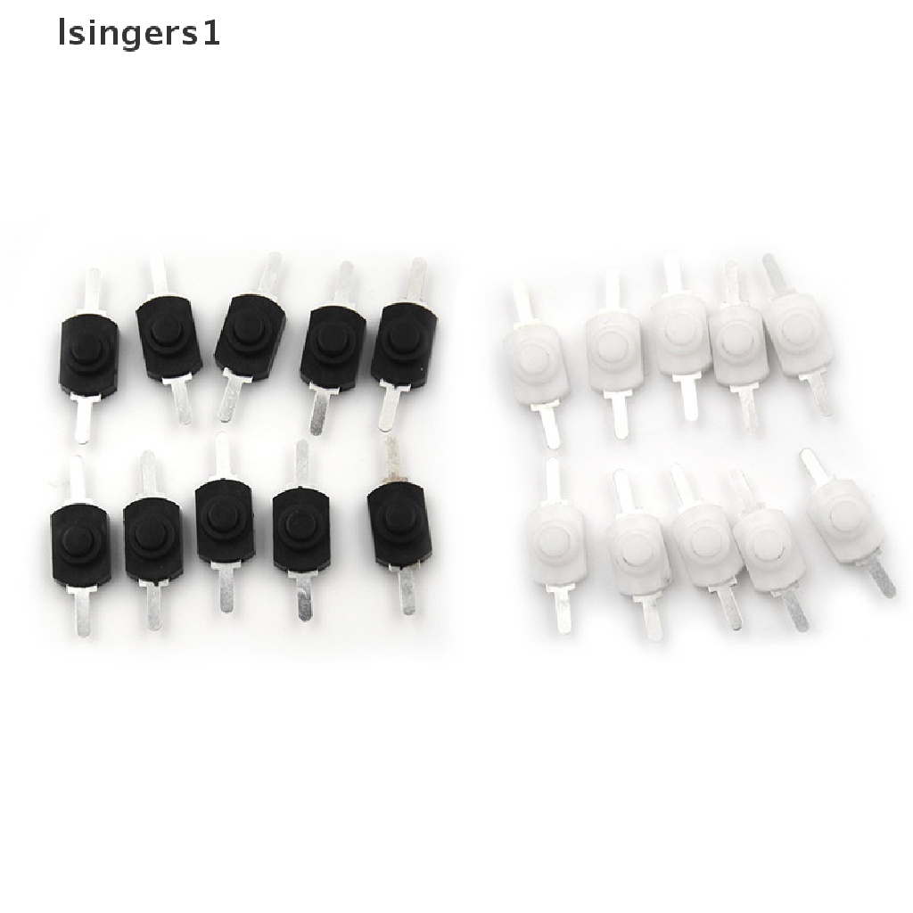 (lsingers1) 10pcs Saklar Tombol Tekan On / Off Mini 12x8mm DC 1A Warna Hitam Untuk Senter Elektrik