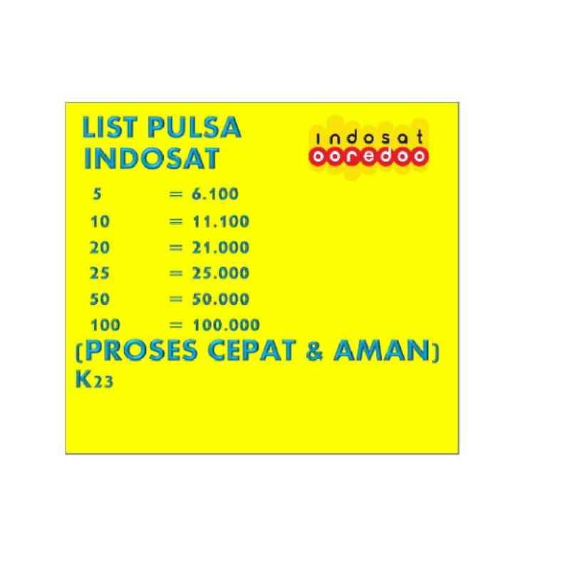 Isi pulsa Indosat 5 - 25 Murah
