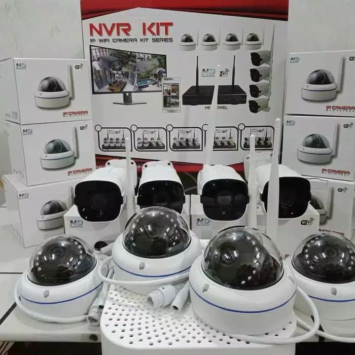 PAKET CCTV Wireless NVR KIT IP 8CH 5MP + HDD 1TB ( ADA AUDIO ) Tanpa Kabel