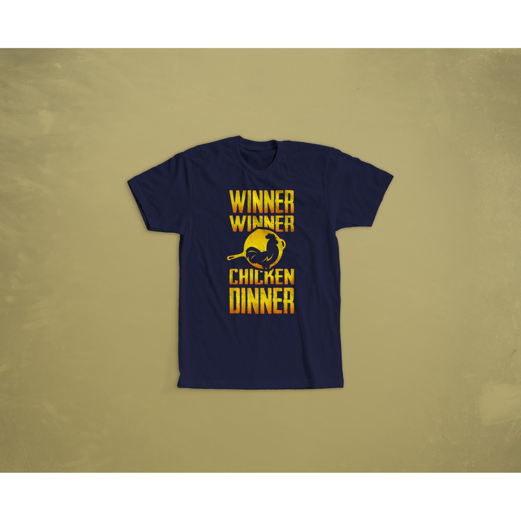 KAOS TSHIRT BAJU COMBED 30S PUBG WINNER CHICKEN DINNER PRINT KODE B1