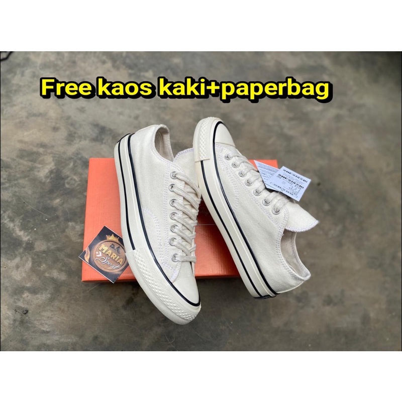 SEPATU C0NV3RSEE 70S OFF WHITE LIST HITAM OX PREMIUM BNIB
