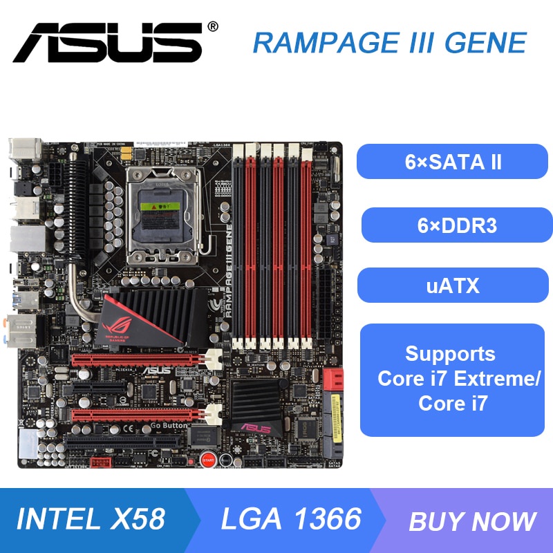 PREORDER ASUS ROG RAMPAGE III GENE Player Country R3G Mining Motherboard X58 Motherboard DDR3 24GB L