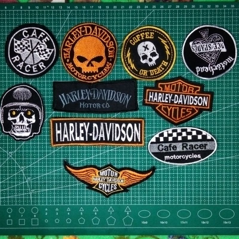 patch bordir jahit Harley Davidson/patch bordir jahit motor