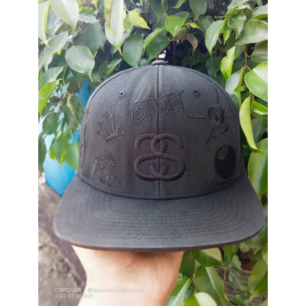 Topi snapback stussy all logo second