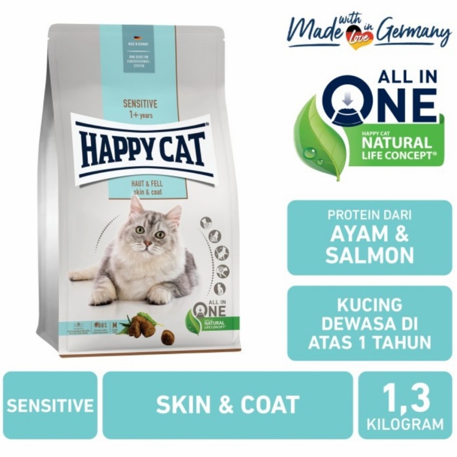 HAPPY CAT SENSITIVE SKIN &amp; COAT 1.3 KG