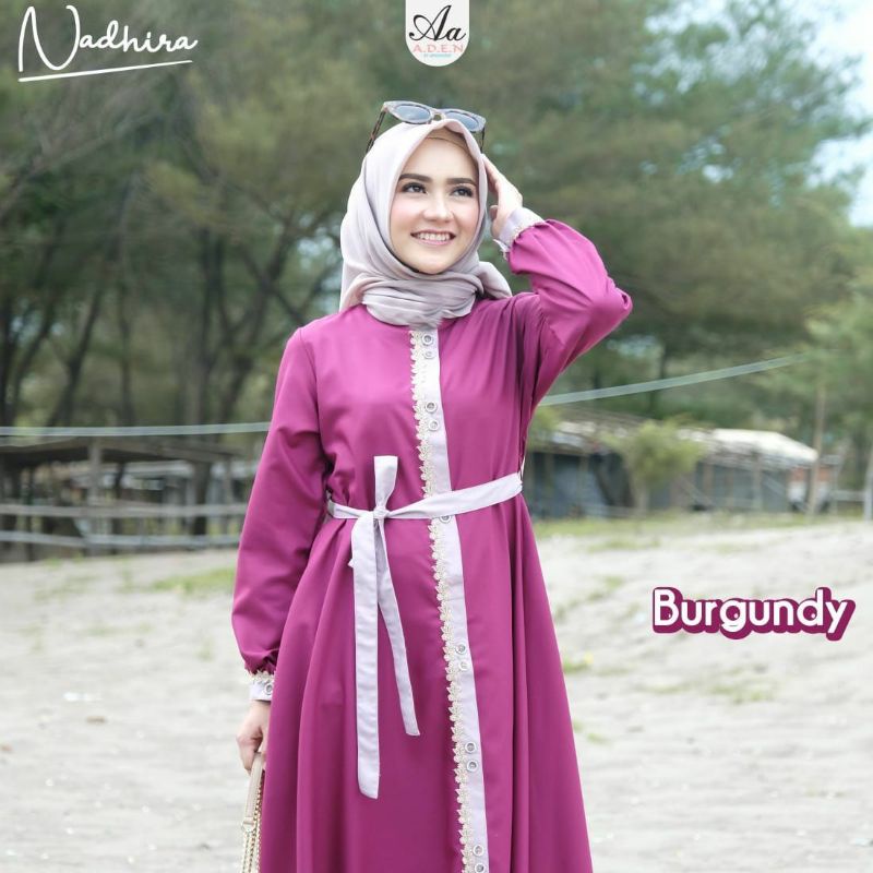 Gamis Dewasa | dress only maupun set hijab | gamis terbaru aden hijab | NADHIRA | NURAY DOBY | FLOWERY SARAH