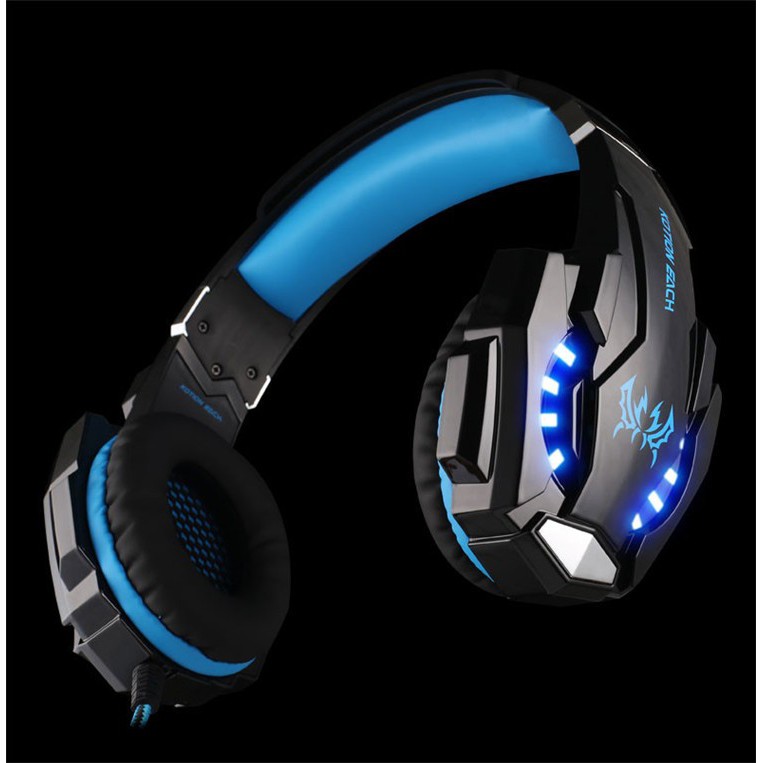 Headset Gaming Kotion Each G9000 Twisted with LED Light Free Splitter 1 Female 2 Male