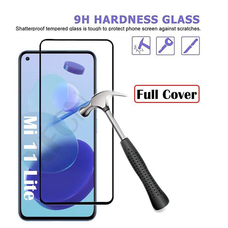 Tempered Glass Xiaomi Mi 11 Lite Full Glue Full Cover Antigores Tempered Glass Clear HD