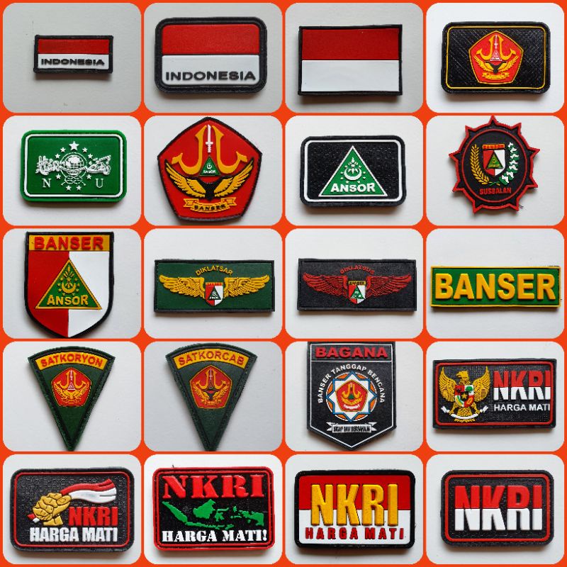 patch rubber logo banser ansor - nu - diklatsar - diklatsus - nkri - susbalan - bagana - tempelan ka