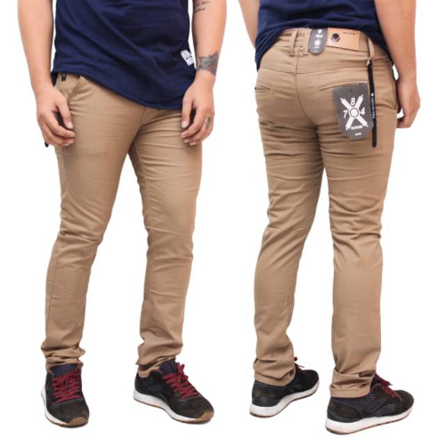 AIRBLACK DENIM TERLARIS / 784 VICTORY Celana chino pria panjang skinny semi slimfit cowo / cowok /