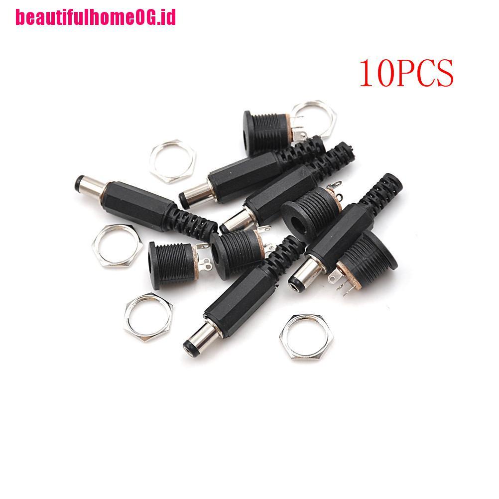 10pcs Adapter Konektor Jack Plug Female + Male 5.5x2.5mm
