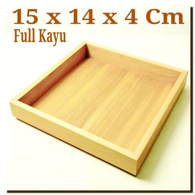 Wooden storage box 15x14x4 cm ful kayu kotak seserahan nampan