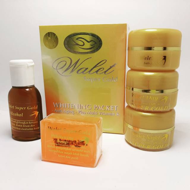 PAKET CREAM PEMUTIH WALET SUPER GOLD 5in1