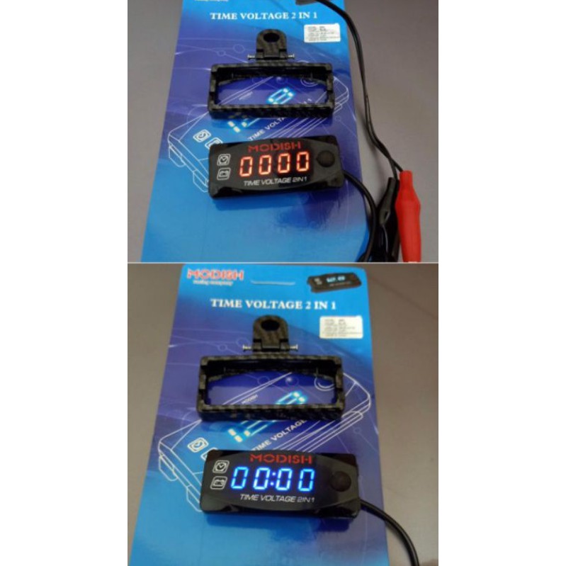 Voltmeter plus breket kotak universal 2 ini 1