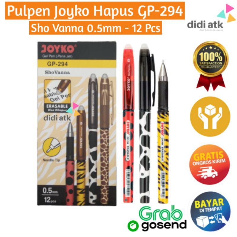 

Pulpen Pena Hapus Joyko GP-294 / Erasable Pen 0.5mm 1 Lusin 12 Pcs