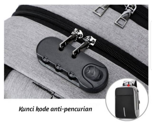 Tas Ransel Anti Maling Smart Bagpack Import ORIGINAL dengan USB Slot bisa COD