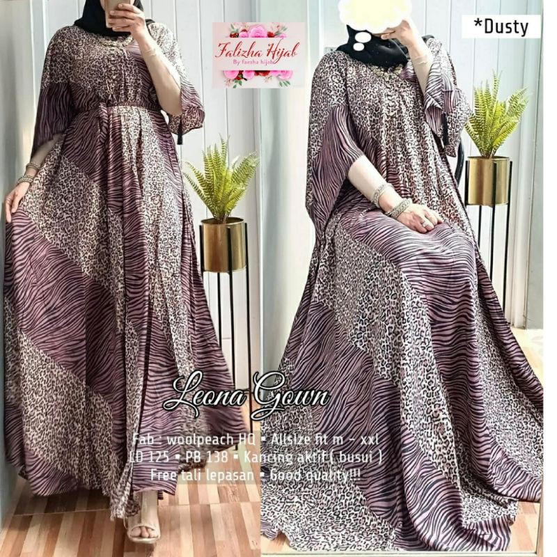 elvira leopard gamis