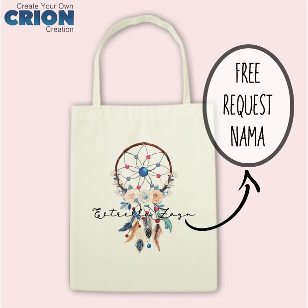 Totebag Lucu Dream Catcher Series 1 Bisa Request Nama - by Crion