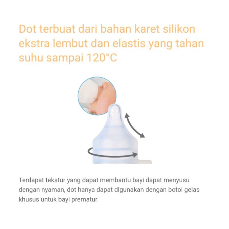 Pigeon Nursing Bottle For Premature Baby / Botol Susu Kaca Pigeon untuk Bayi Prematur Glass Bottle / Empeng Pigeon Prematur / Dot Bayi Prematur