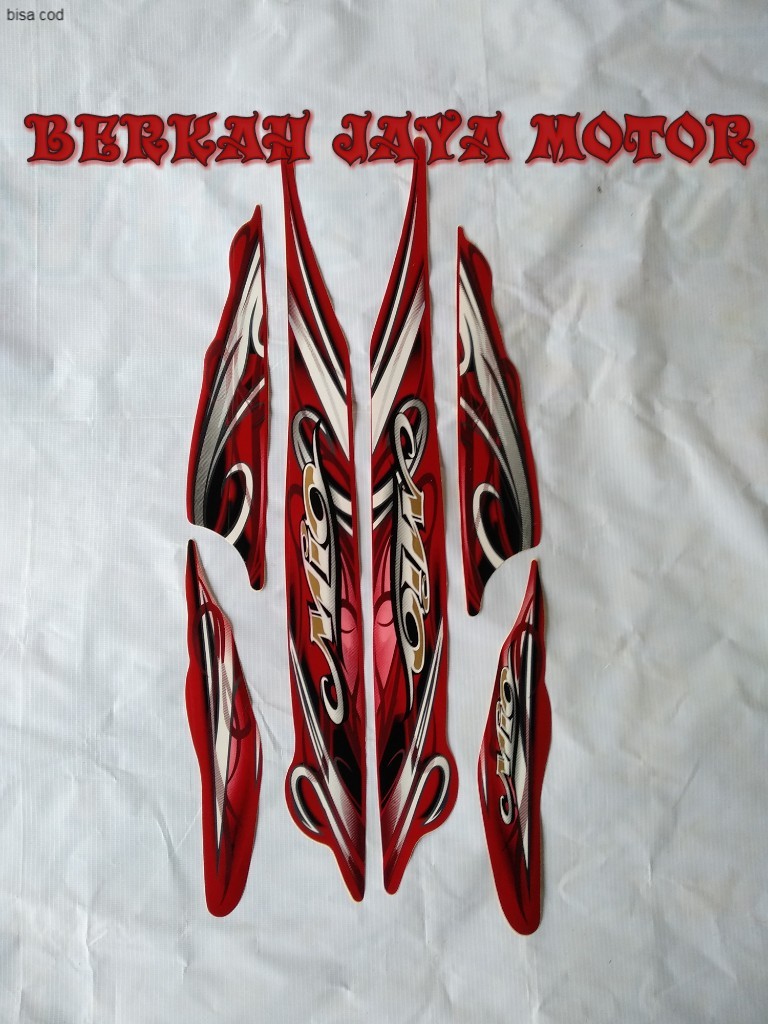 MIO SMILE -STICKER STRIPING MOTOR LIS BODY MOTOR YAMAHA MIO SPORTY SMILE 2011 BODY FULL MERAH MAROON