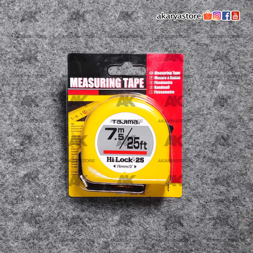 TAJIMA 7.5m | Hi Lock | Meteran 7,5m | 25ft