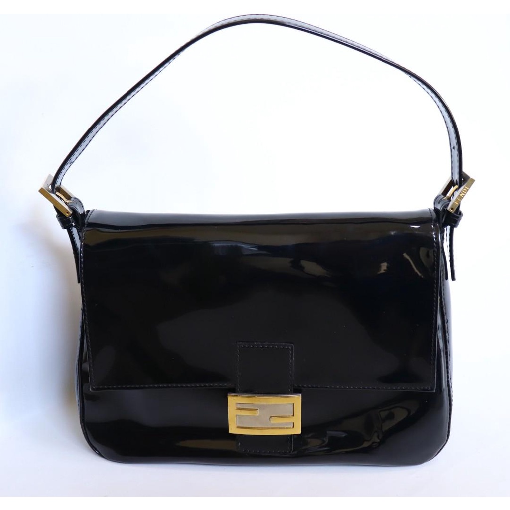 authentic fendi baguette patent leather vintage preloved