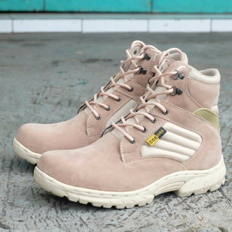 SEPATU BOOTS DELTA 516 6 INCH KREM SEPATU KULIT ORIGINAL IMPORT PENDEK WARNA GURUN SEPATU PRIA