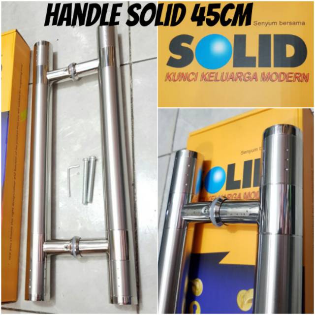 Handle pintu stainless baut tembus SOLID 45cm PROMO