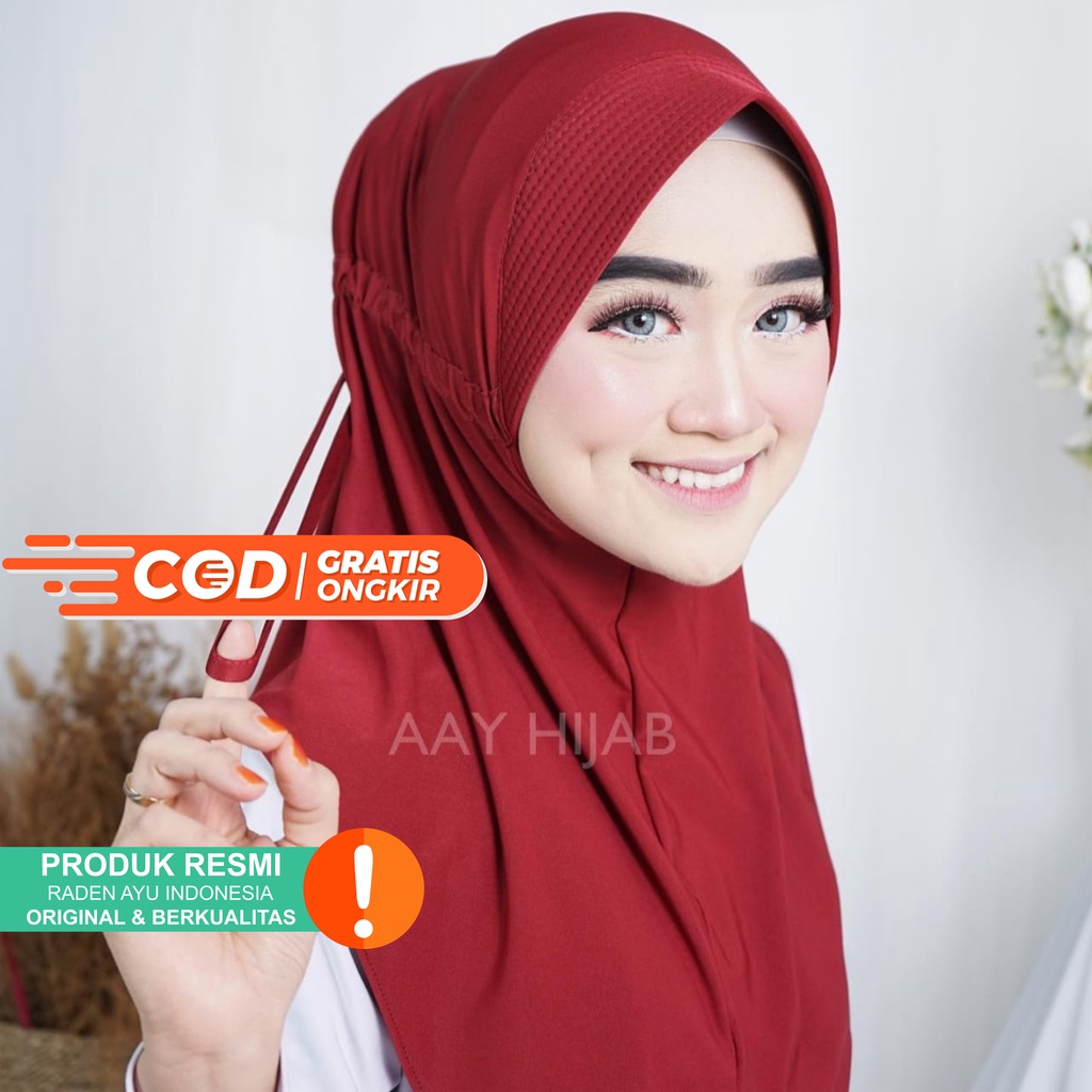 Jilbab Instan Serut Polos Jokowi Jersey