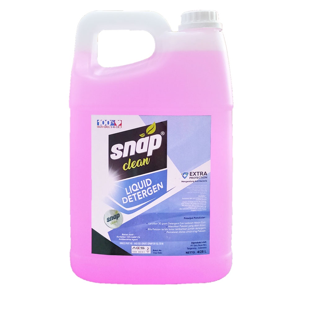 Sabun Cuci Baju Detergen Pakaian Laundry Deterjen Matic Cair Snap Clean 4 Liter Instant Sameday