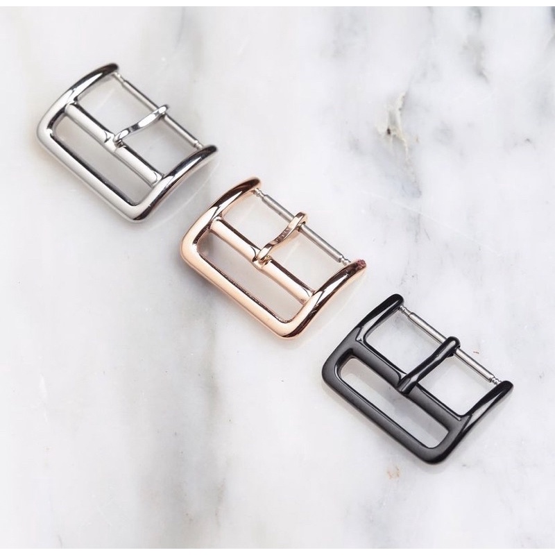 Buckle Jam Tangan 18mm 20mm silver Double Clasp kepala tali stainless steel lug pengait classic vintage