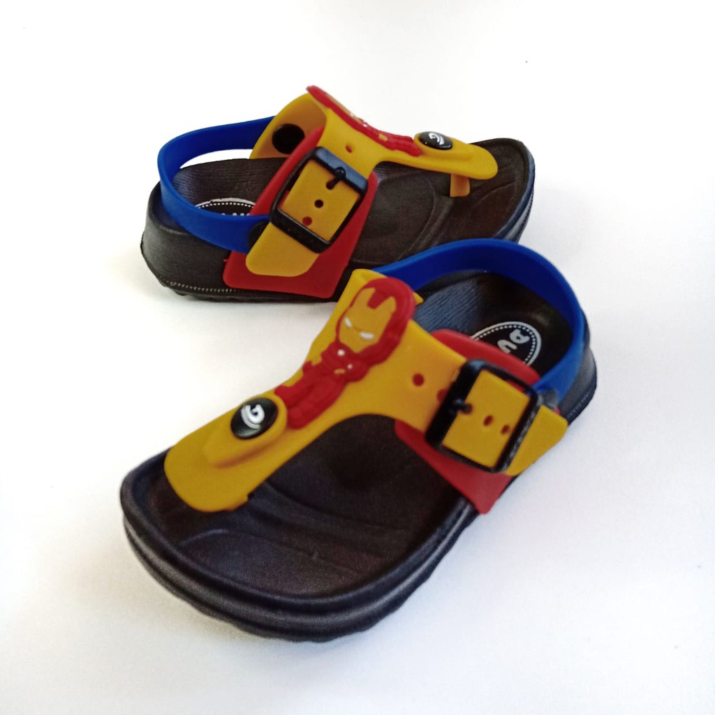 Sandal anak Ringan cowok dulux 213E motif Ironn man PKPKB-Kuning